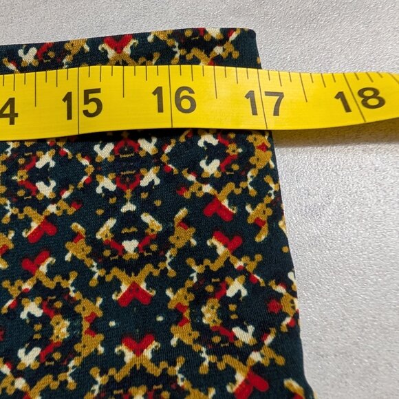 LuLaRoe Azure Womens XL Stretch A-Line Skirt - Forest Green, Red, Tan Medallions - Picture 5 of 5